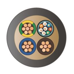 Time EV-Ultra Black  3-Core 10mm² & Cat 5e 4-Pair EV Charging Cable 1m Coil