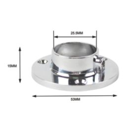 Essentials Rail End Sockets Polished Chrome 25mm 2 Pack