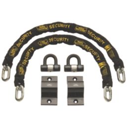Burg-Wachter Hardened Steel Heavy Duty Security Kit: 2 x Chain, 2 x Lock & 2 x Ground Anchor 1m x 12mm