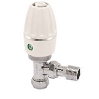 Terrier Terrier 3 White Angled Thermostatic TRV  15mm x 1/2"