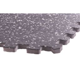 Mottez Interlocking Shock-Absorbing Floor Mat Grey / White 620mm x 620mm x 12mm