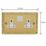 Varilight  13A 2-Gang 2-Pole Switched Socket Georgian Brass  with White Inserts