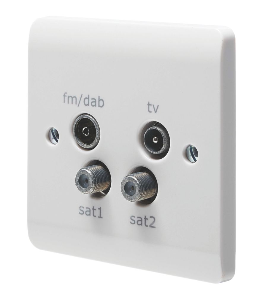 Crabtree Instinct 1-Gang Quadruplex Multimedia Socket White