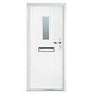 Crystal  Cottage 1-Light Left or Right-Handed White Composite Front Door 2055mm x 920mm