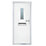 Crystal  Cottage 1-Light Left or Right-Handed White Composite Front Door 2055mm x 920mm