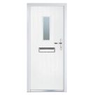 Crystal  Cottage 1-Light Left or Right-Handed White Composite Front Door 2055mm x 920mm