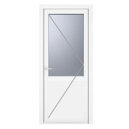 Crystal  1-Panel 1-Obscure Light RH White uPVC Back Door 2090mm x 840mm