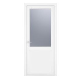 Crystal  1-Panel 1-Obscure Light Right-Handed White uPVC Back Door 2090mm x 840mm