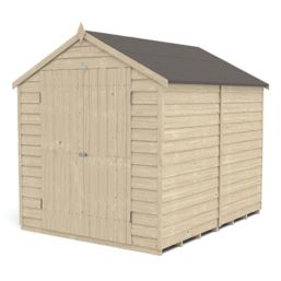 Forest  6' x 8' (Nominal) Apex Overlap Timber Shed with Base & Assembly
