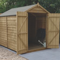 Forest  6' x 8' (Nominal) Apex Overlap Timber Shed with Base & Assembly