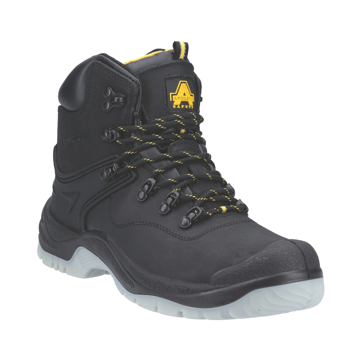 Amblers FS198 Size 4 Black Waterproof Steel Toe Cap Safety Boots (991JV)