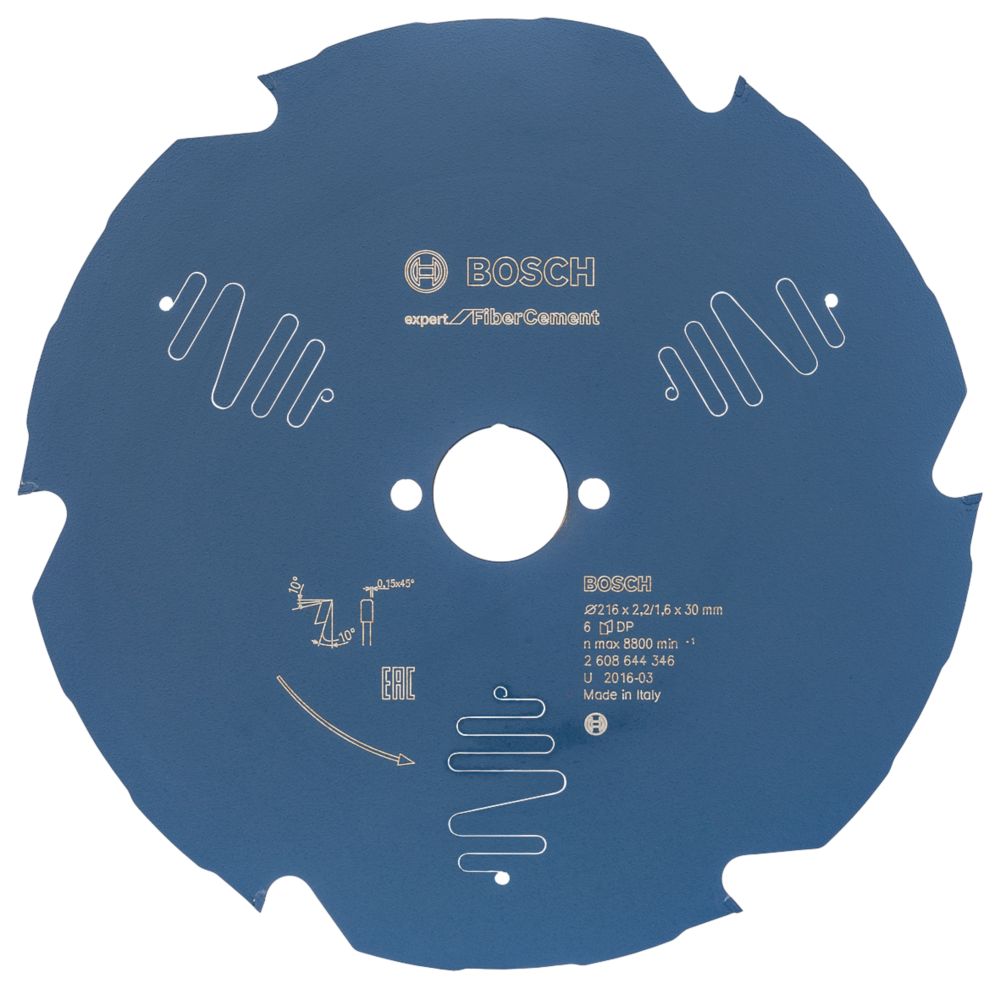 Bosch Expert Fibre Cement Circular Saw Blade 216mm x 30mm 6T Screwfix