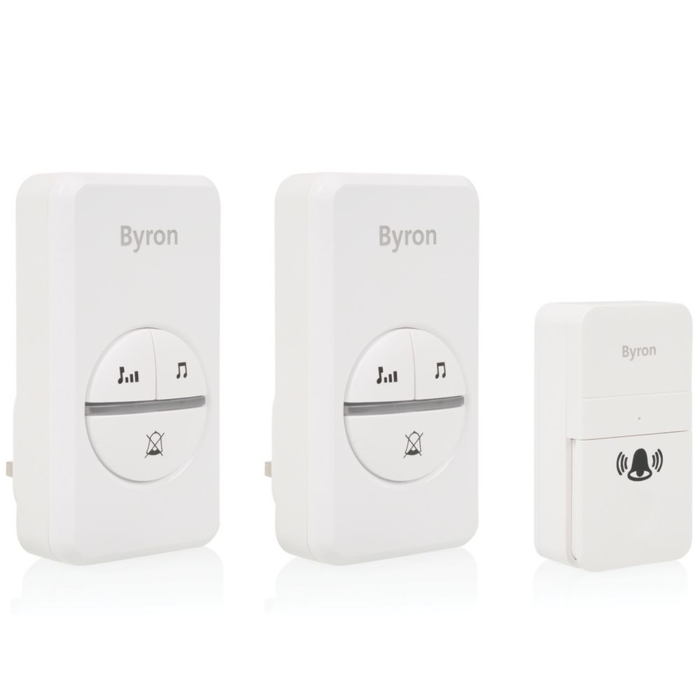 Byron DBY23445BS PlugIn Wireless Door Chimes White Screwfix