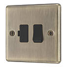 LAP  13A Switched Fused Spur  Antique Brass with Black Inserts