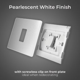 British General Evolve 20A 16AX 1-Gang Intermediate Light Switch Pearlescent White with Colour-Matched Inserts