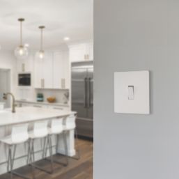 British General Evolve 20A 16AX 1-Gang Intermediate Light Switch Pearlescent White with Colour-Matched Inserts