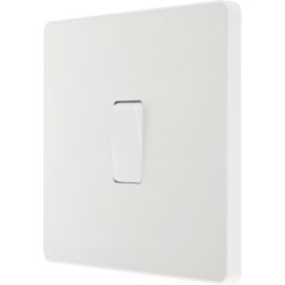 British General Evolve 20A 16AX 1-Gang Intermediate Light Switch Pearlescent White with Colour-Matched Inserts