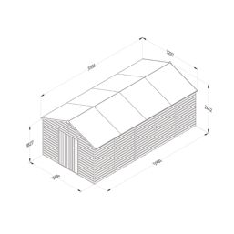 Forest Beckwood 9' 6" x 10' (Nominal) Apex Shiplap Timber Shed with Base & Assembly
