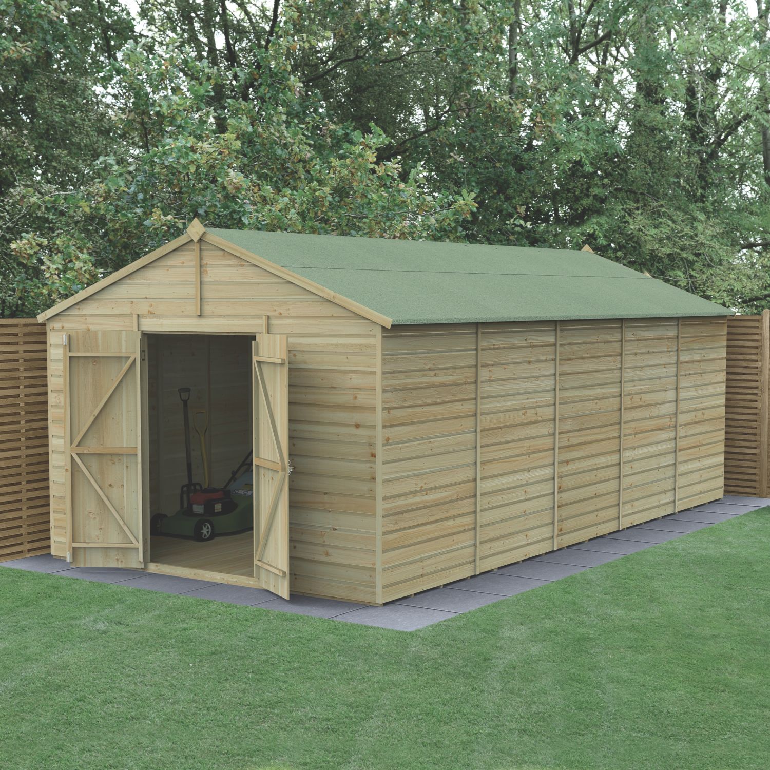Forest Beckwood 9' 6" x 10' (Nominal) Apex Shiplap Timber Shed with Base & Assembly (991RG)