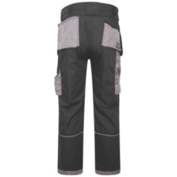 JCB Trade Plus Rip-Stop Work Trousers Black/Grey 28" W 32" L