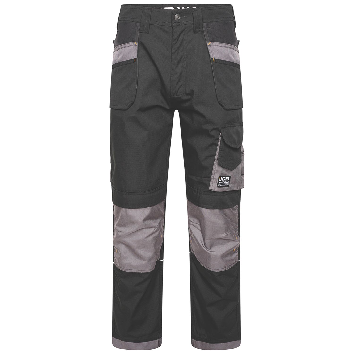 JCB Trade Plus Rip-Stop Work Trousers Black/Grey 28" W 32" L (991RX)