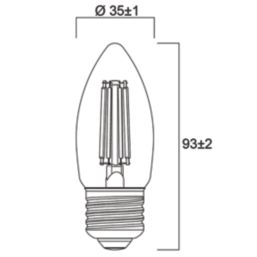 Sylvania TOLEDO RETRO E27 Candle LED Light Bulb 470lm 4.5W