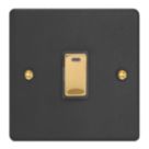 Varilight  20A 1-Gang 2-Pole Control Switch Matt Black with LED with Colour-Matched Inserts