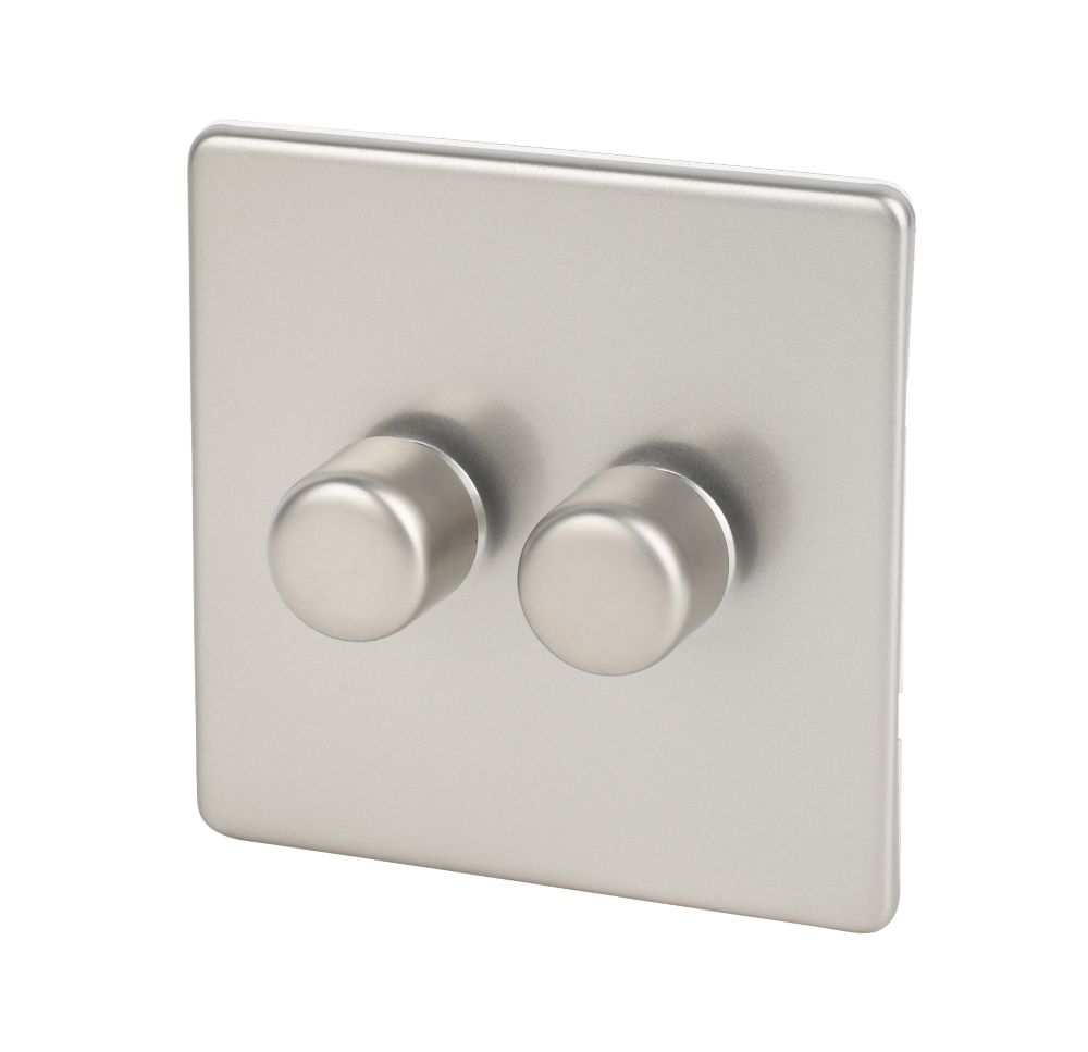 Varilight V-Dim 2-Gang 2-Way  Dimmer Switch  Satin Chrome