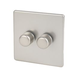 Varilight V-Dim 2-Gang 2-Way  Dimmer Switch  Satin Chrome