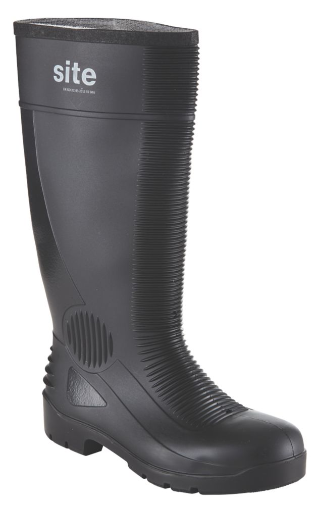 Site Trench   Safety Wellies Black Size 8