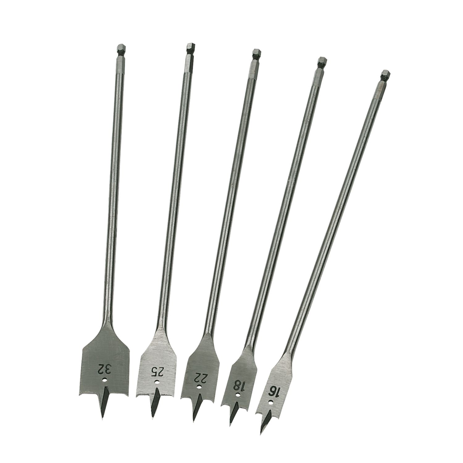 Makita Extra Long Flat Wood Drill Bit Set 5 Pcs (99290)