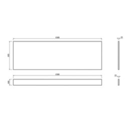 Highlife Bathrooms Halite Adjustable Front Bath Panel 1500mm Gloss White 2 Pieces