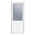 Crystal  1-Panel 1-Obscure Light Right-Hand Opening White uPVC Back Door 2090mm x 920mm