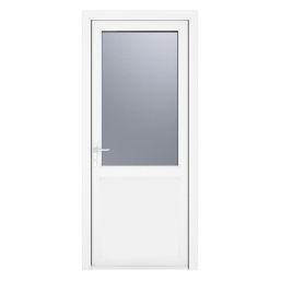 Crystal  1-Panel 1-Obscure Light Right-Handed White uPVC Back Door 2090mm x 920mm