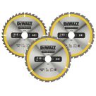 DeWalt  Wood/Plastic Circular Saw Blade 216mm x 30mm 24 / 40T 3 Pack