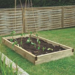 Forest  Rectangular Raised Bed Natural Timber 1800mm x 900mm x 140mm