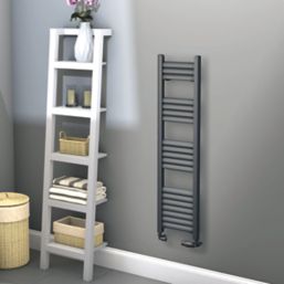 Towelrads 1200mm x 300mm 1105BTU Black Flat Designer Towel Radiator