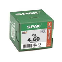 Spax  TX Countersunk Self Drilling Wood Screws 4mm x 60mm 100 Pack