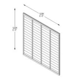 Forest Super Lap  Fence Panels Natural Timber 6' x 6' Pack of 6