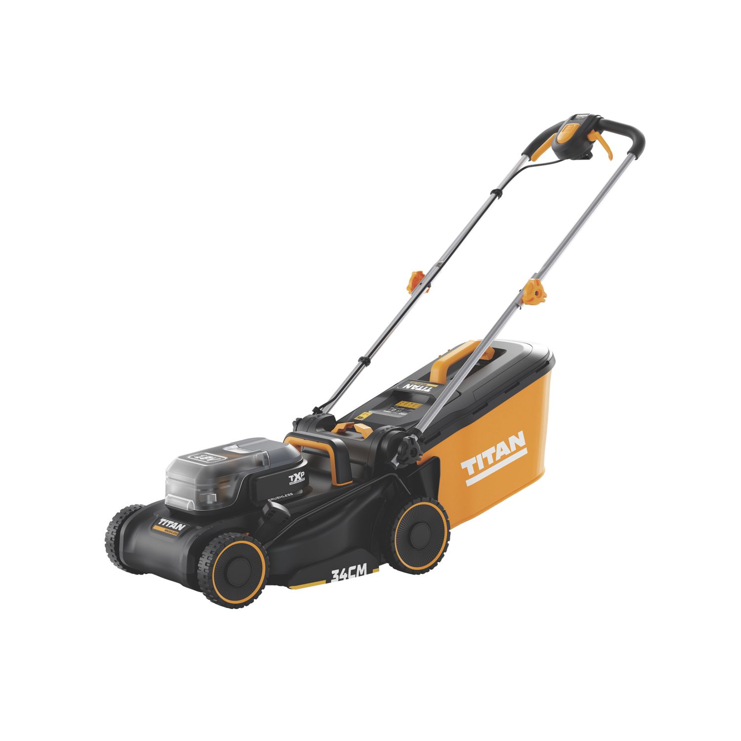 Titan 18V 1 x 5.0Ah Li-Ion TXP Brushless Cordless 34cm Lawn Mower (993AY)