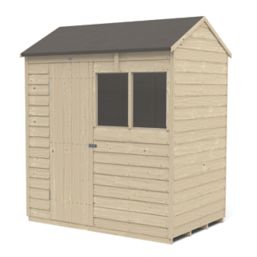 Forest  6' x 4' (Nominal) Reverse Apex Overlap Timber Shed with Base & Assembly