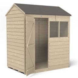 Forest  6' x 4' (Nominal) Reverse Apex Overlap Timber Shed with Base & Assembly