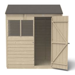 Forest  6' x 4' (Nominal) Reverse Apex Overlap Timber Shed with Base & Assembly