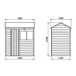 Forest  6' x 4' (Nominal) Reverse Apex Overlap Timber Shed with Base & Assembly