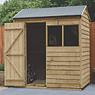 Forest  6' x 4' (Nominal) Reverse Apex Overlap Timber Shed with Base & Assembly