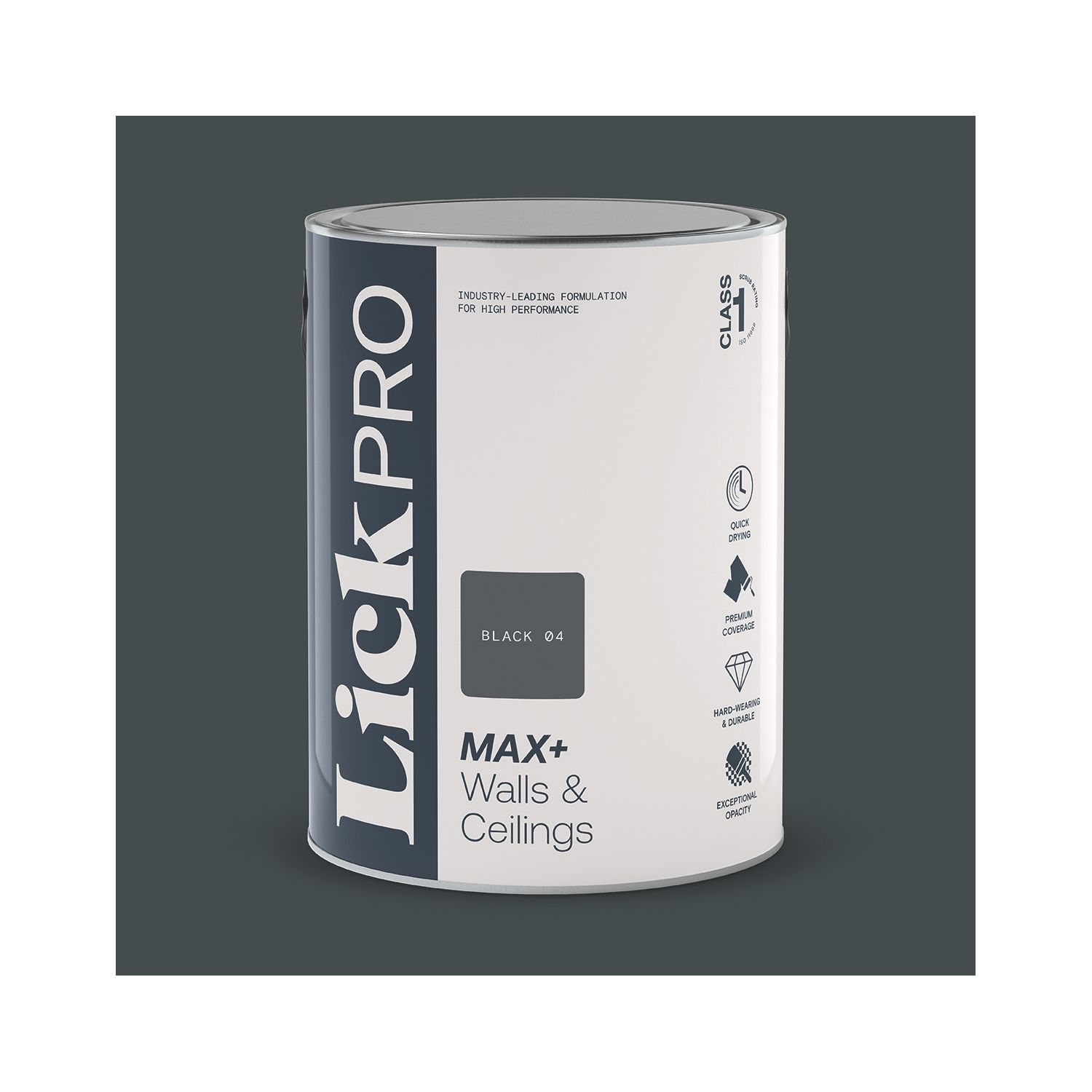 LickPro Max+ 5Ltr Black 04 Eggshell Emulsion Paint (993JY)
