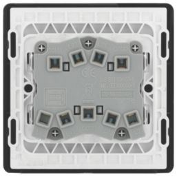 British General Evolve 20A 16AX 3-Gang 2-Way Light Switch  Satin Brass with Black Inserts