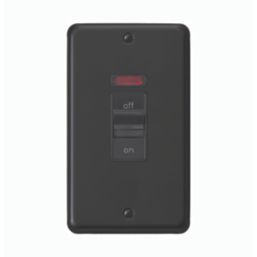 MK Contoura 50A 2-Gang DP Control Switch Black with Neon with Colour-Matched Inserts