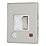 Contactum Lyric 13A Switched Fused Spur & Flex Outlet with Neon Brushed Steel with White Inserts