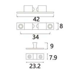 Essentials Ball Cabinet Catches Polished Brass 42mm x 8mm 10 Pack